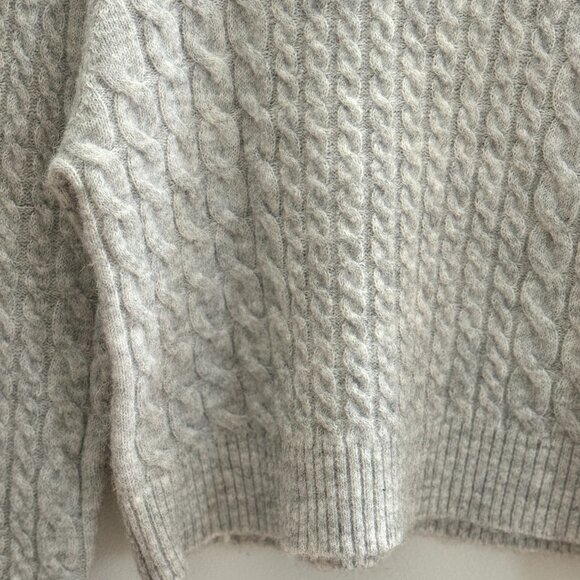 Blue Rain Women's Turtleneck Pullover Cable Knit Cropped Sweater, Gray, S, NWOT - Picture 5 of 8